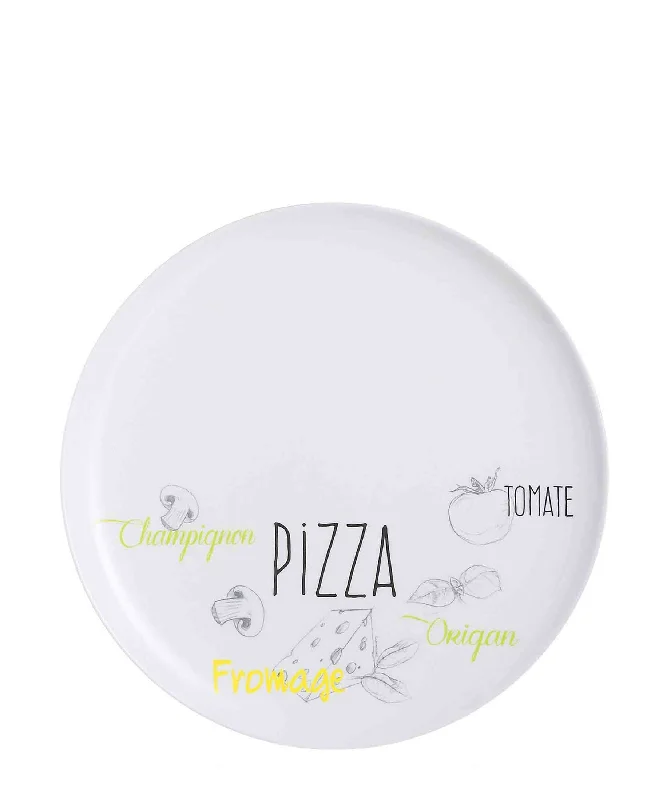 affordable porcelain dinner plates-Luminarc Friends Time Pizza Plate 32cm - White