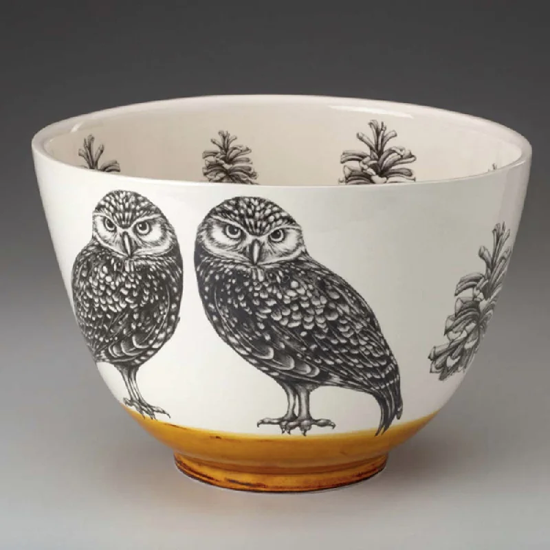 travel-friendly dinnerware set-Laura Zindel Large Owl Bowl