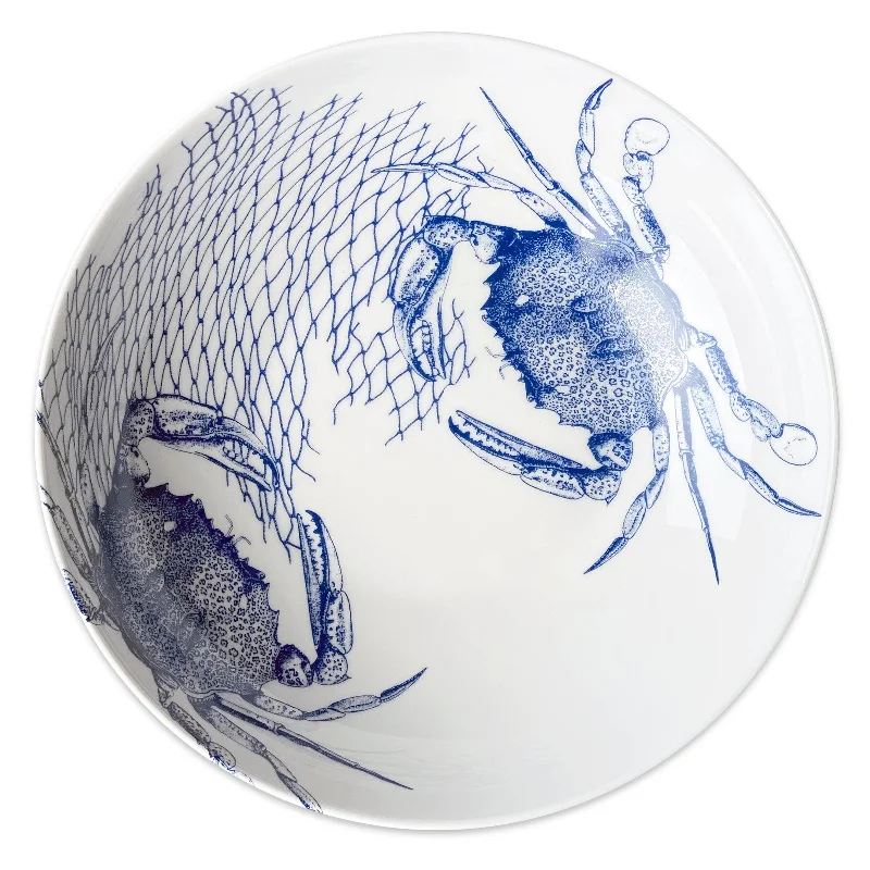 heavy-duty plates for daily use-Crab Wide Serving Bowl