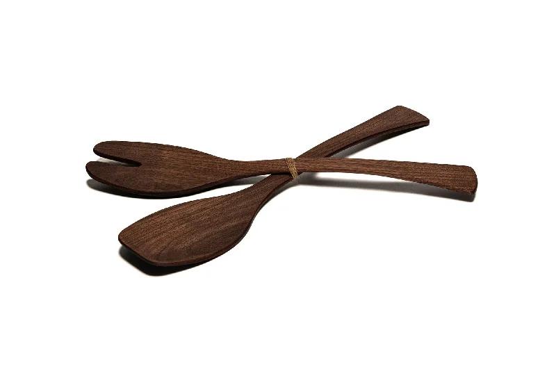 dinnerware set for 4-Wood Salad Servers for Large Walnut Bowl