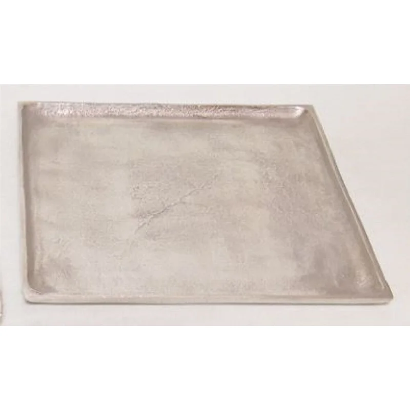 handmade dinner plates set-Plate Square Raw Nickel Dia 11" ALUMINUM - Raw Nickel