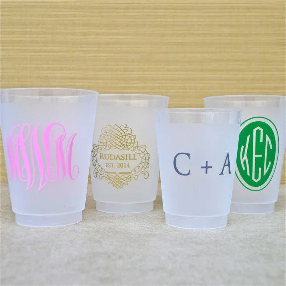 luxury travel mugs for coffee-Personalized Frost Flex Shatterproof Party Cups