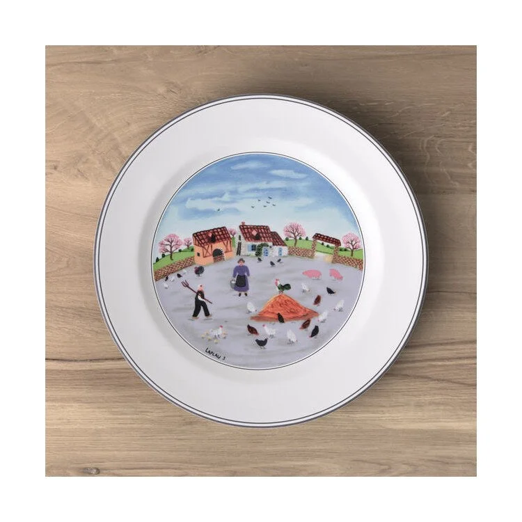 personalized ceramic dinner plates-Design Naif Dinner Plate #3 Country Yard