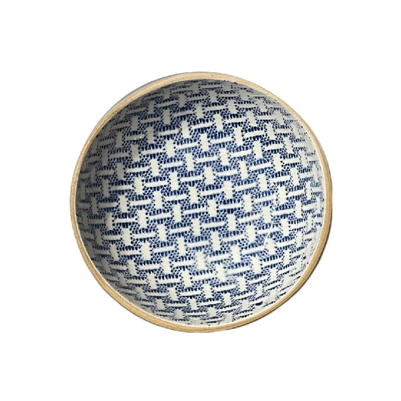 modern minimalist dinnerware for dining-Soup Bowl/ Wicker Cobalt