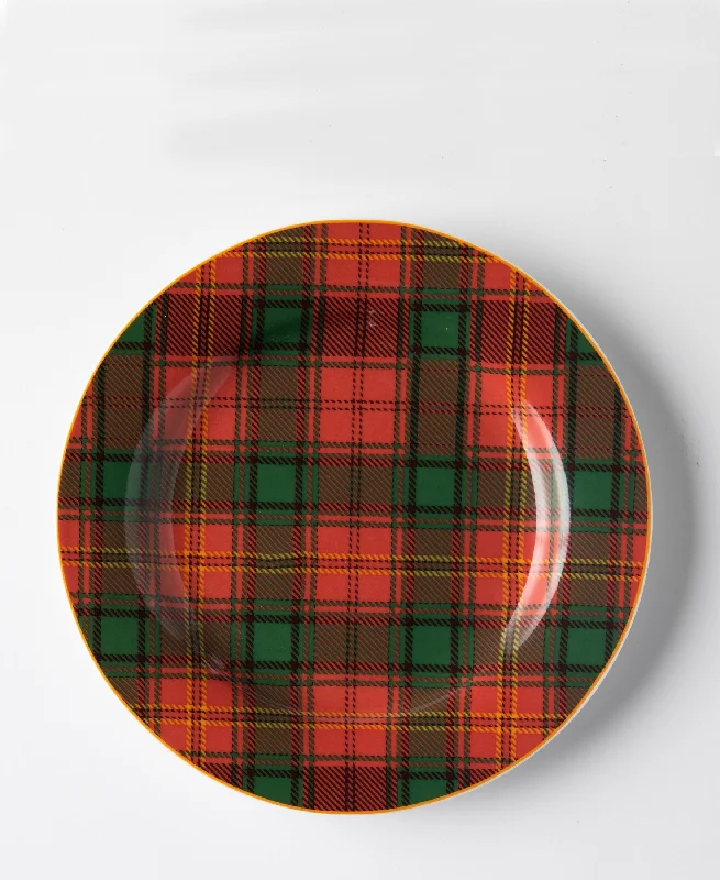 high-quality porcelain tableware-Jenna Clifford Red Tartan Side Plate - Red