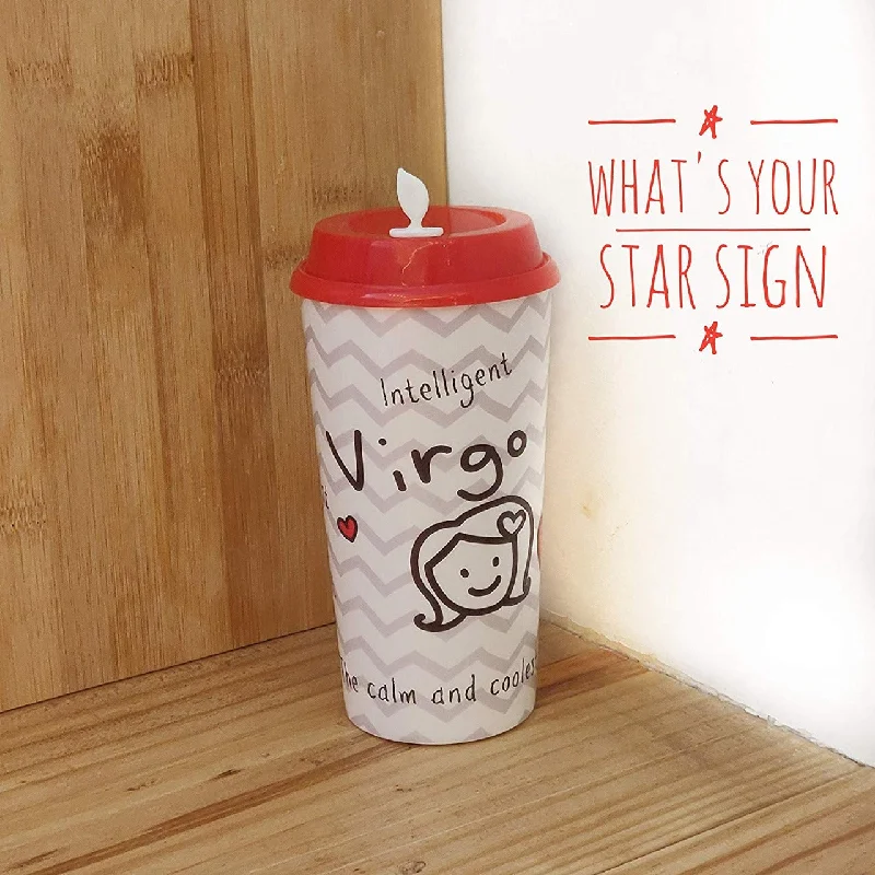 large ceramic mugs for hot drinks-Virgo Sun Sign Sipper & Coffee Cup - Zodiac Cups