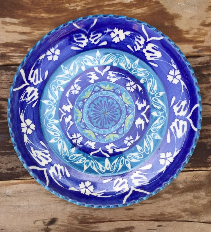 best dinnerware for everyday dining-14” platter in Bahwalpur blue