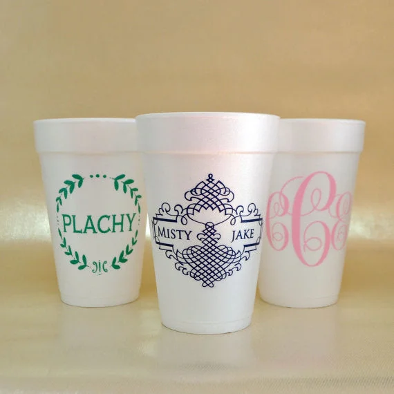 unique mugs for home decor-Personalized Bachelorette Party Foam Cups