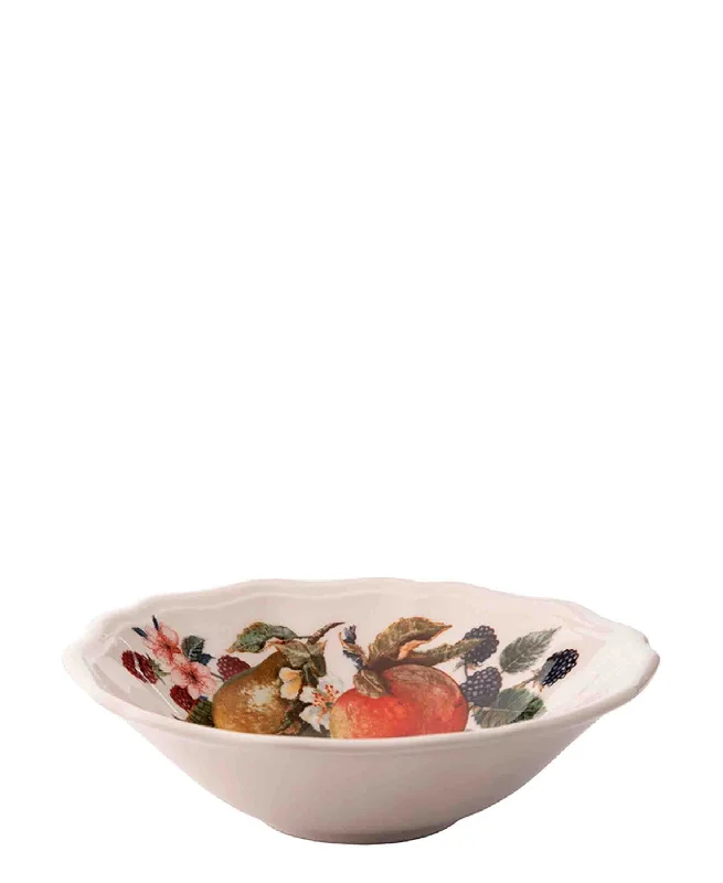 luxury dinnerware with silver trim-St James Spring Harvest Cereal Bowl - White