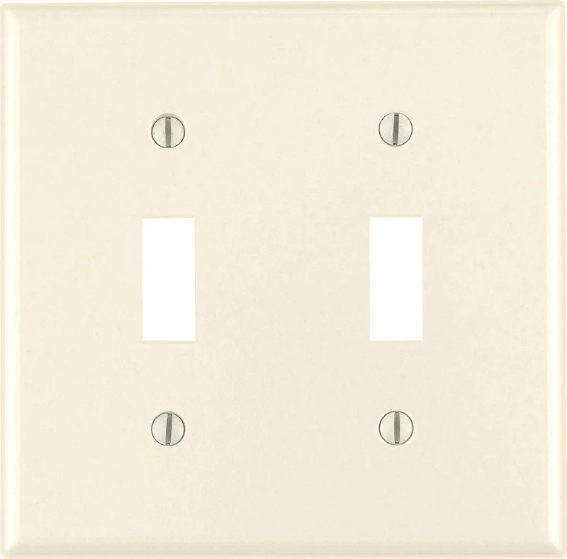 modern cutlery sets for dinner-Leviton Almond 2 gang Thermoset Plastic Toggle Wall Plate 1 pk