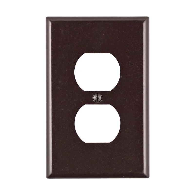 bamboo dinnerware for eco-conscious-Leviton Brown 1 gang Plastic Duplex Wall Plate 1 pk