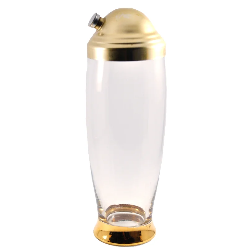 eco-friendly dinnerware for office use-Tall Gold Base Cocktail Shaker