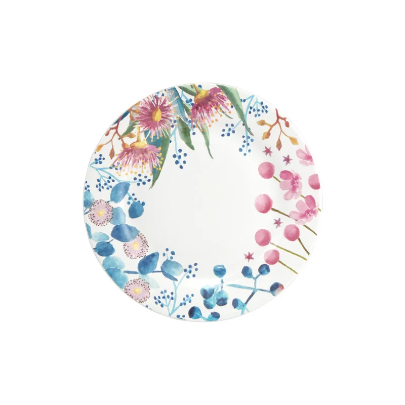 modern dining plates for restaurants-Maxwell & Williams Eucalyptus Bloom 19cm Rim Side Plate White