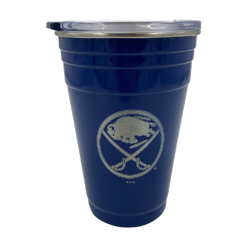 simple coffee mugs for kitchen-Buffalo Sabres Stainless Steel 22oz Tailgater Cup