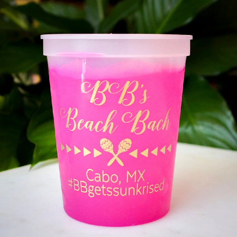 unique coffee cups for home-Fiesta Beach Bach Party Color Changing Cups