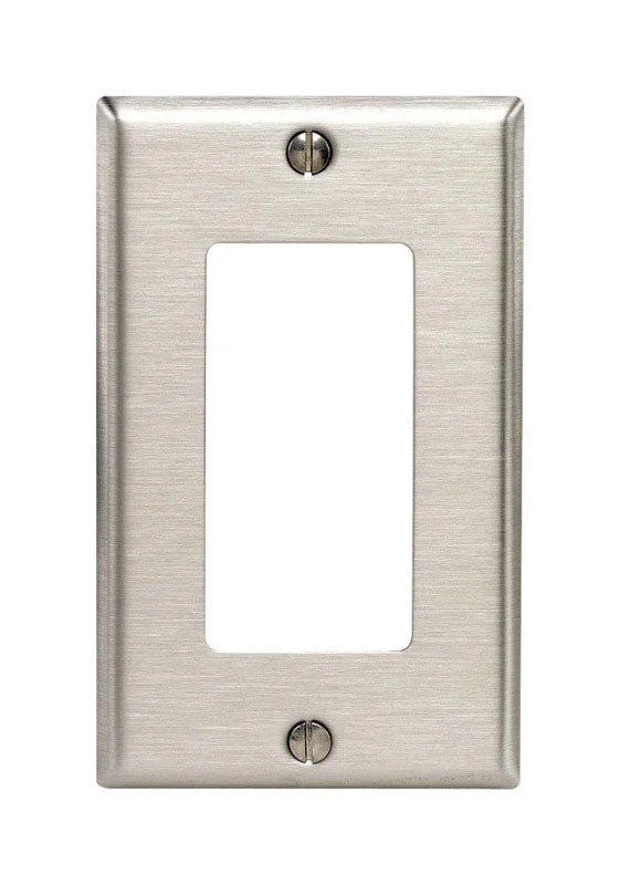 minimalist dinnerware sets-Leviton Silver 1 gang Stainless Steel Decorator Wall Plate 1 pk