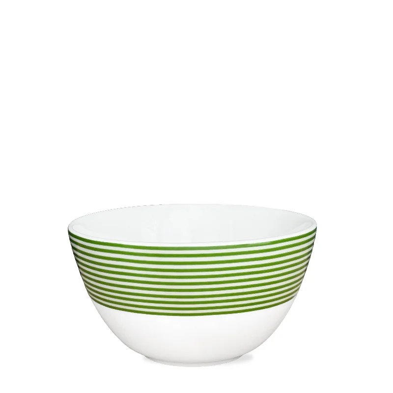 high-quality porcelain tableware-Newport Stripe Verde Cereal Bowl