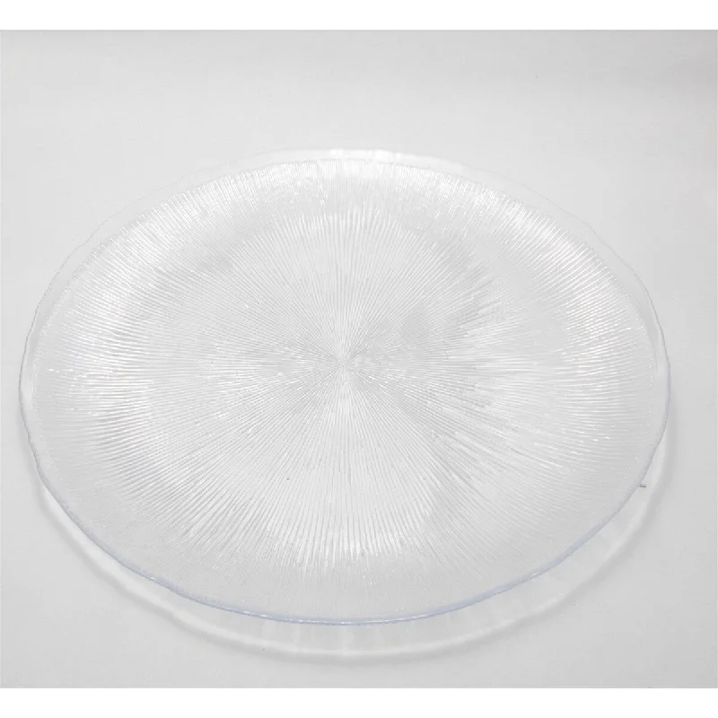 stoneware dinner plates for 4-Set of 4 Fusion X-Lg. Glass Platter 16"Dia (72622 Single)- A - Clear