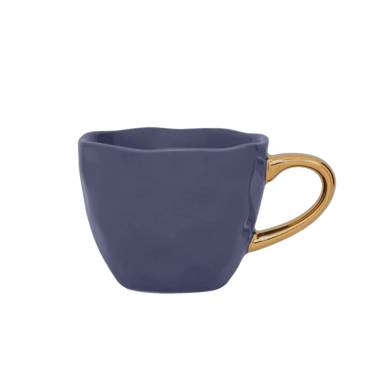 hand-painted ceramic mugs-Good Morning cup Espresso Ø6 cm - Purple Blue