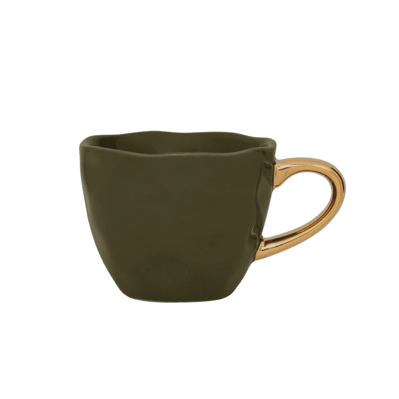 customizable mugs with names-Good Morning cup Espresso Ø6 cm - Fir Green