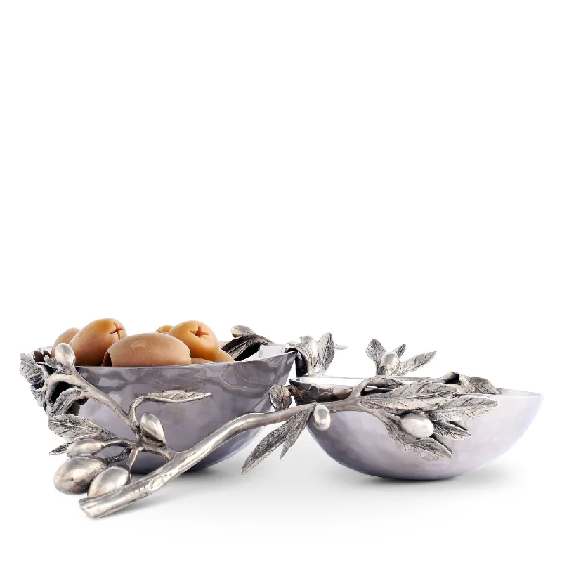 affordable porcelain dinnerware-Olive Double Serving Bowl