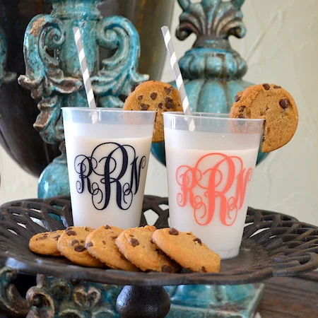 luxury coffee mugs for home-Monogrammed Frost Flex Plastic Cups