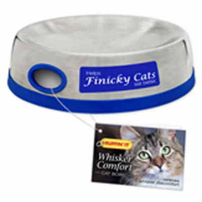 sustainable dinner plates-Whisker Cat Bowl, Stainless Steel (Pack of 3)