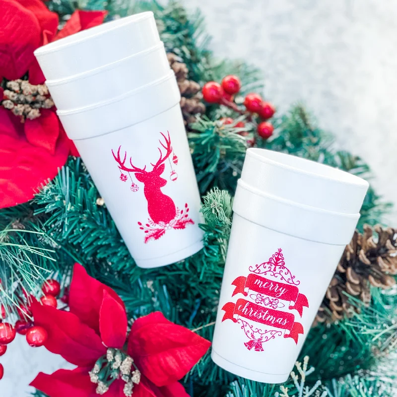 best insulated mugs for summer-Custom Christmas Foam Cups