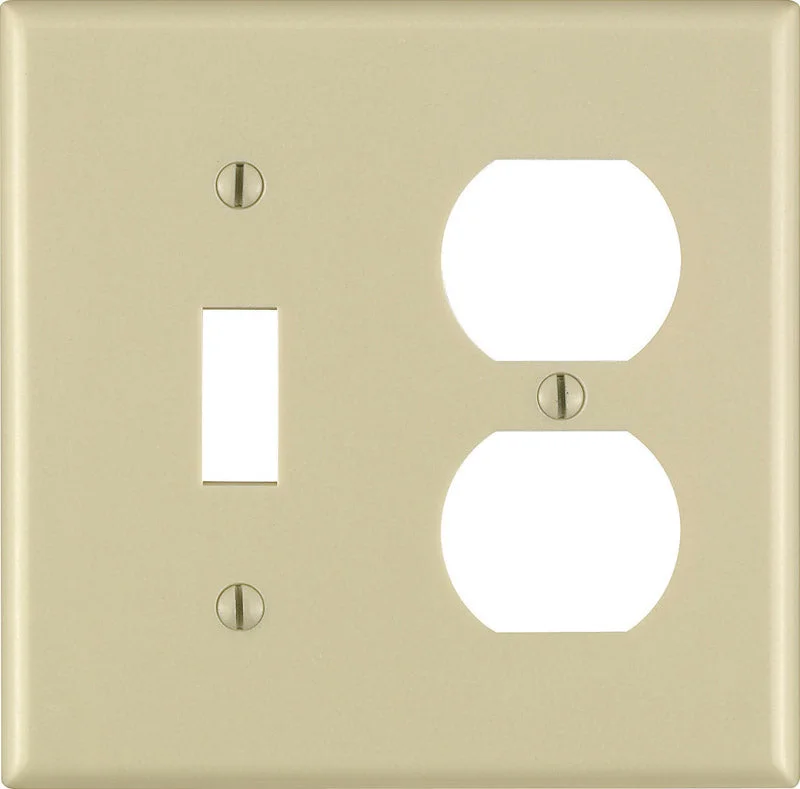 heavy-duty dinner plates for restaurants-Leviton Ivory 2 gang Thermoset Plastic Duplex/Toggle Wall Plate 1 pk