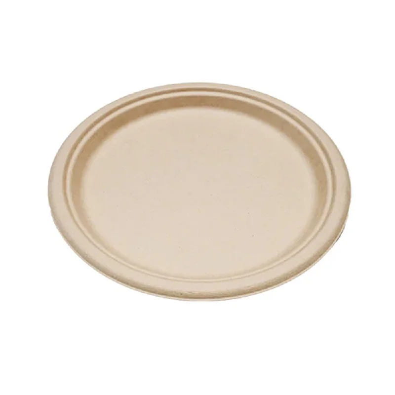 rustic serving dishes for parties-254mm/10" Inch Natural Round Sugarcane Plate