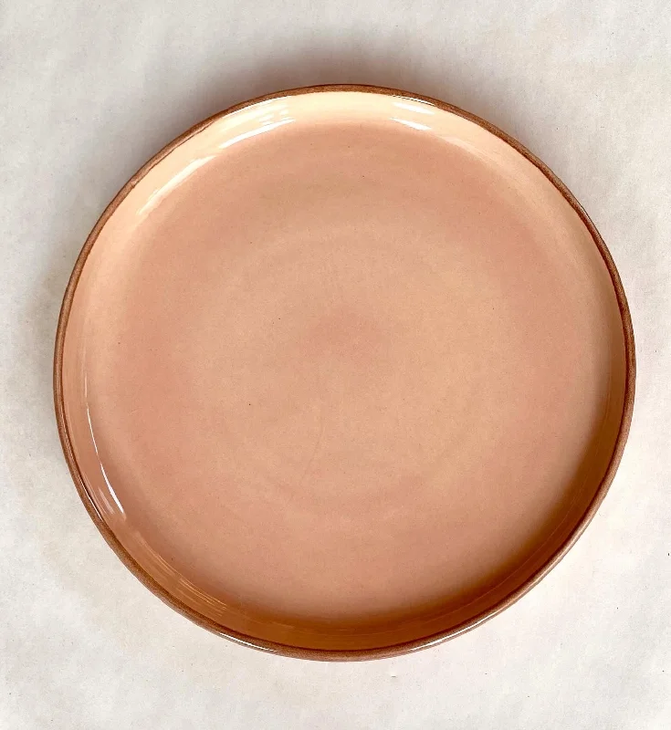 eco-conscious melamine plates-Chai pink 10” Hampton plate