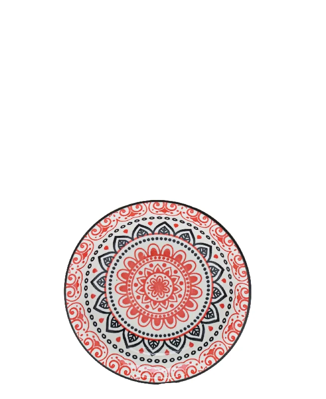 special edition dinnerware collections-Shanghai Ethnic 10cm Saucer - Red, Black & White