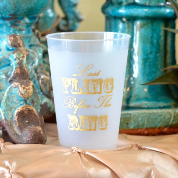 insulated coffee cups for work-Last Fling Shatterproof Bachelorette Party Cups