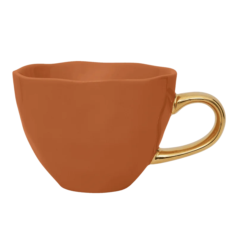 affordable coffee mugs for home-Good Morning cup Cappuccino / Tea Ø11 cm - Burnt Orange