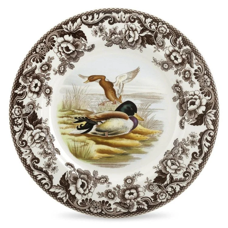 high-quality stoneware dinner plates-Spode Woodland 10.5" Dinner Plate - Mallard