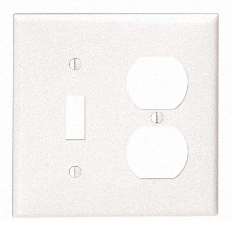 durable plates and bowls set-Leviton White 2 gang Thermoplastic Nylon Duplex/Toggle Wall Plate 1 pk