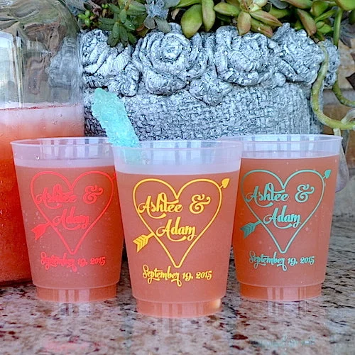 large tea cups for relaxing-Personalized Arrow Heart Cups