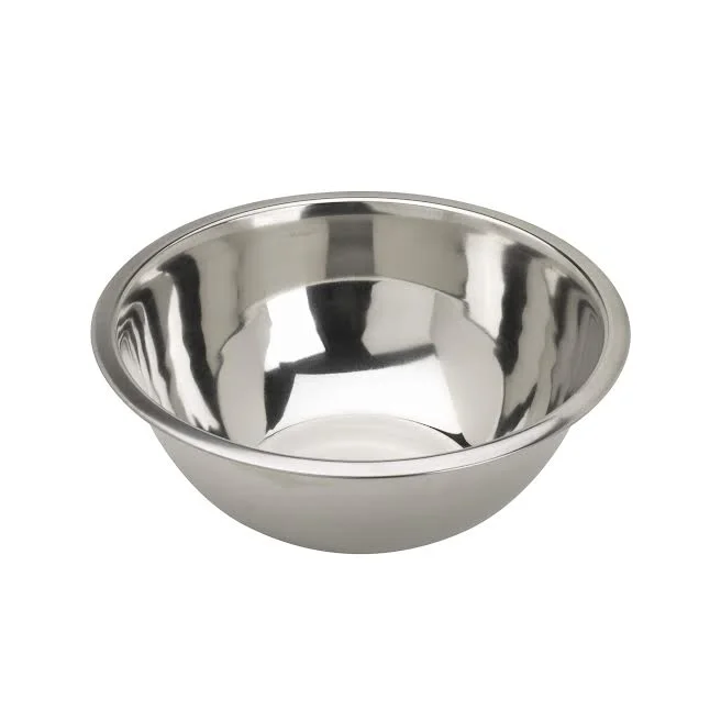 modern serving trays for dining table-Steel King 24.5cm Round Bowl Silver