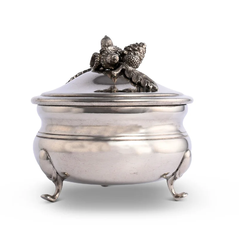 luxury dinnerware for formal dining events-Pewter Acorn  Sauce Bowl