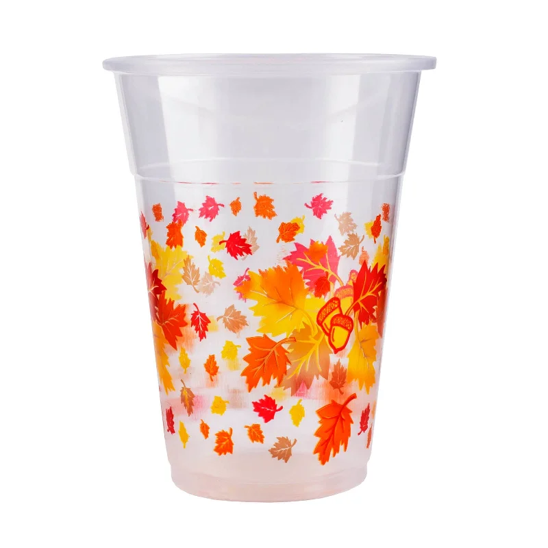 personalized coffee mugs for coworkers-Soft Plastic Cups - Autumn Leaves 20 Ct - 16 ounce