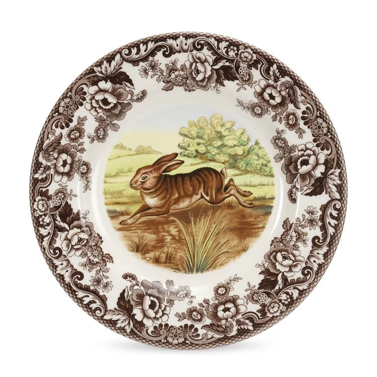 porcelain dinnerware set for 6-Spode Woodland 10.5" Dinner Plate - Rabbit