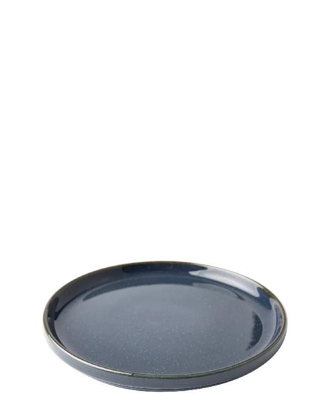 biodegradable dinner plates-Omada Flat Stackable Side Plate - Blue