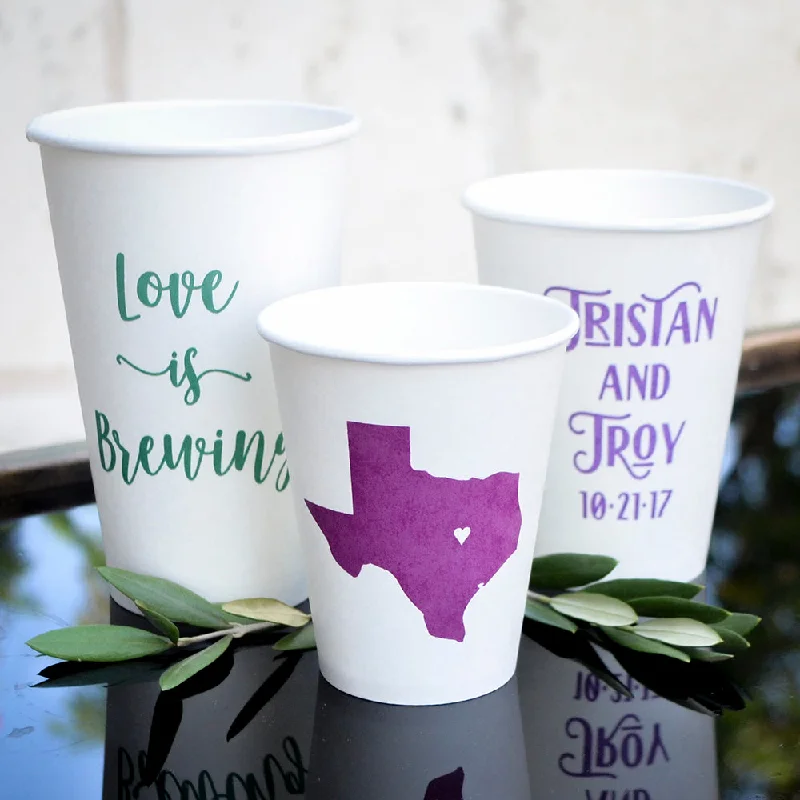 lightweight coffee mugs for travel-Personalized State Pride Paper Cups