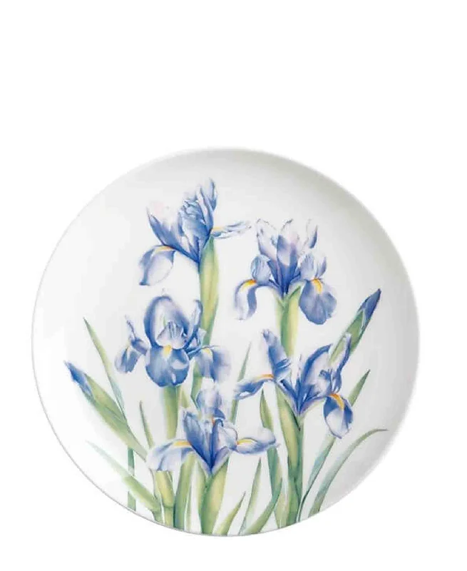 rustic porcelain dinner plates-Katherine Castle Floriade Plate 20cm Irises