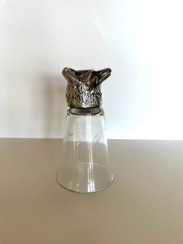 creative coffee mugs-Vintage Fox Crystal Stirrup Cup