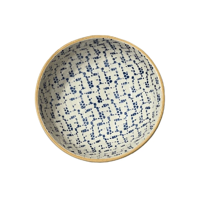 personalized serving dishes for gifts-Soup Bowl/ Maze Cobalt