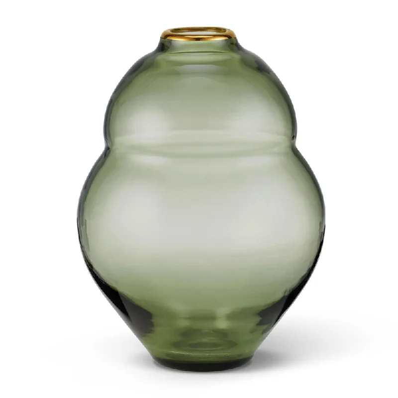 Large floral vases for wedding decor -Aerin Sancia Gourd Glass Vase