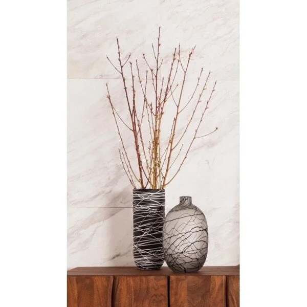 Beautiful flower vases for office use -Aurelle Home Angie Tall Modern Vase