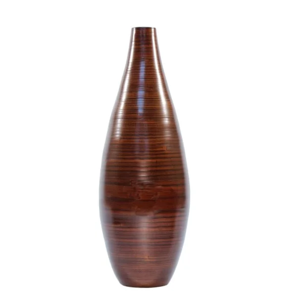 Glass vases for artificial flowers -Brown Bamboo 24-inch Floor Vase and Floral