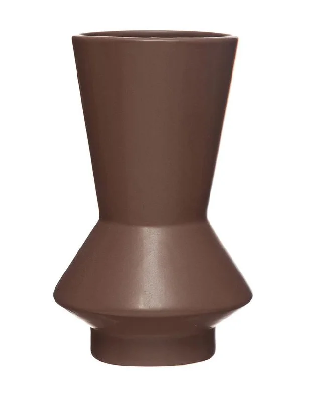 Colorful vases for home decoration -Brown Stoneware Vase